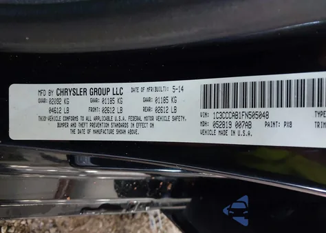 2015 Chrysler 200 Limited из США, поврежденный, VIN 1C3CCCAB1FN505048